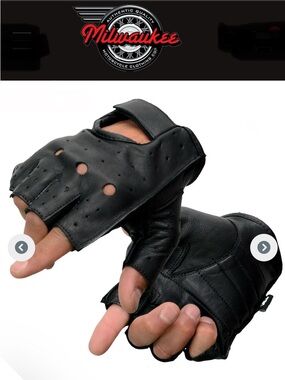 NEW! MILWAUKEE LEATHER SH-195 Men’s XXL Leather Motorcycle Gloves Open Knuckle